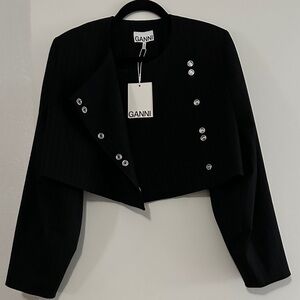 NWT Ganni crop blazer